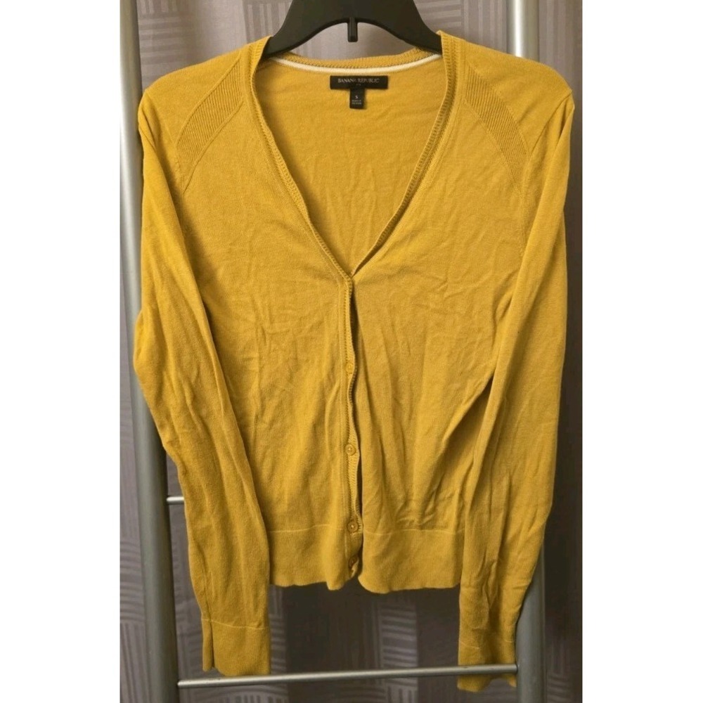 Banana Republic Cotton Blend Cardigan Mustard Size Small